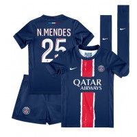 Paris Saint-Germain Nuno Mendes #25 Hjemme Trøje Børn 2024-25 Kortærmet (+ Korte bukser)